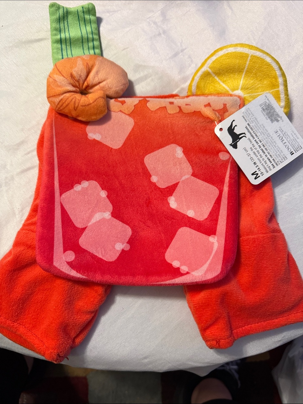 Plush Bloody Mary Dog/Cat Costume with Lemon and Shrimp Accent- medium- NWT